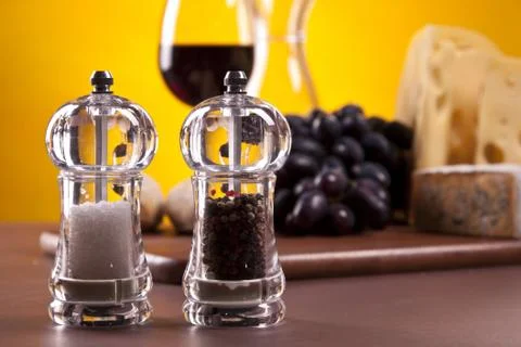 Cheese and wine composition Stock Photos
