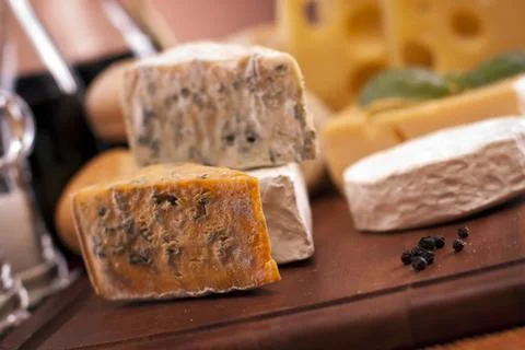 Cheese and wine composition Stock Photos