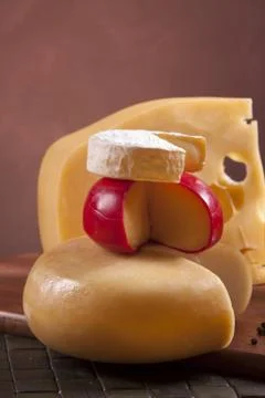 Cheese and wine composition Stock Photos