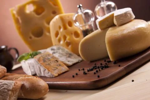 Cheese and wine composition Stock Photos