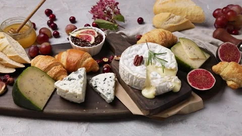 Cheese assortment on dark background. Stock Footage 162452592