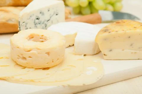 Cheese assortment Stock Photos