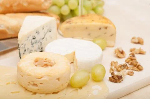 Cheese assortment Stock Photos