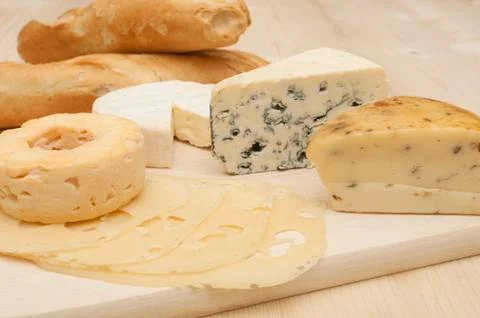 Cheese assortment Stock Photos