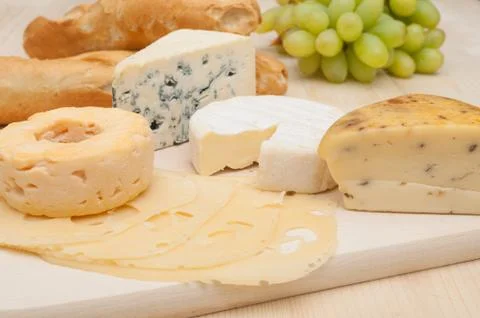 Cheese assortment Stock Photos