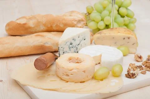 Cheese assortment Stock Photos