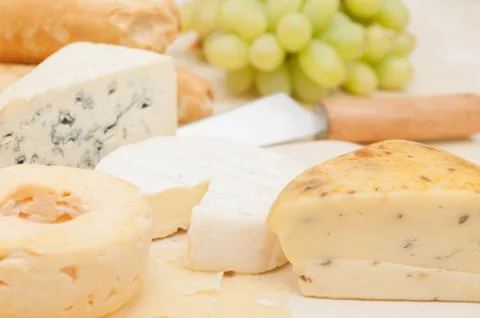 Cheese assortment Stock Photos