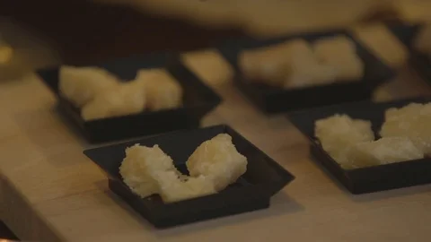 Cheese with Balsamic Vinegar Stock Footage 71175404