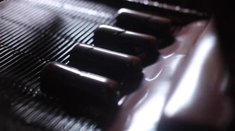 Cheese bar with chocolate production Stock Footage