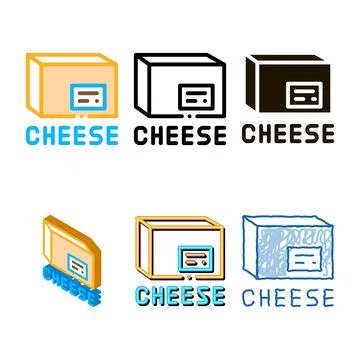 Cheese bar icon variations vector outline Stock Illustration