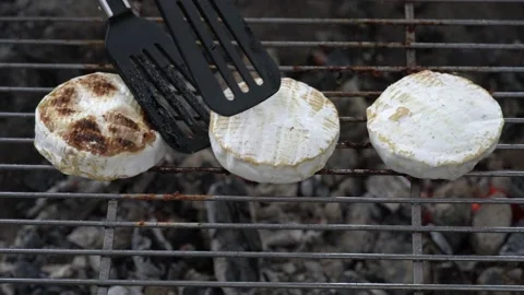 Cheese on barbecue. Stock Footage 161736075