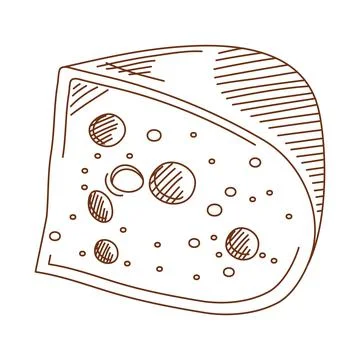 Cheese biscuit sketch Stock Illustration