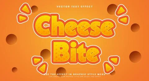 Cheese Bite editable text effect Template Stock Illustration