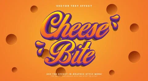 Cheese Bites editable text effect Template Stock Illustration
