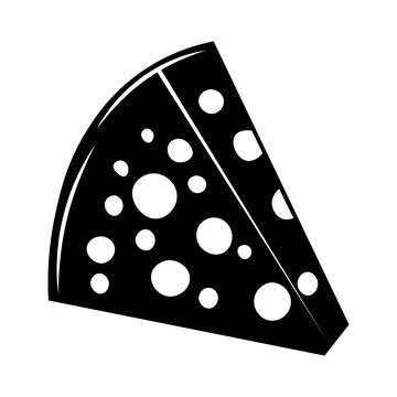 Cheese black vector icon on white background Stock Illustration