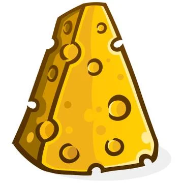 Cheese Block Cartoon Vector Illustration Stock Illustration