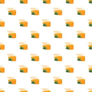 Cheese block pattern with green mold and white background Stock Illustration