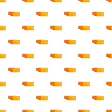 Cheese block pattern repeating seamlessly on white background Illustrazione stock
