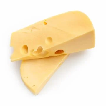 Cheese blocks on white Stock Photos