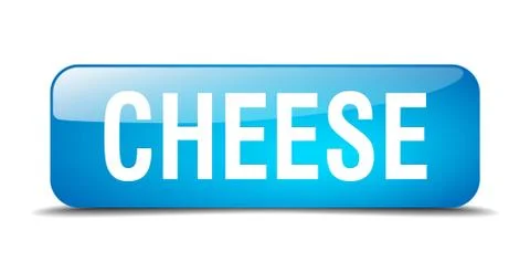 Cheese blue square 3d realistic isolated web button Illustration