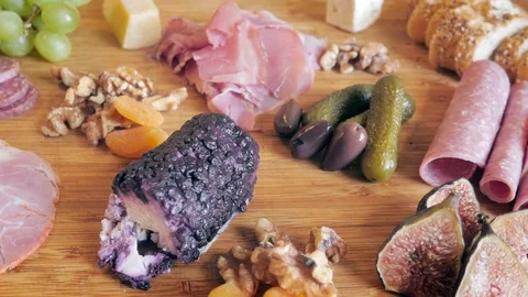 Cheese Board at a Party - 4k Stock Footage 79819136
