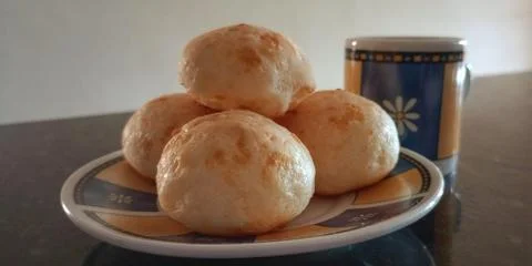 Cheese bread with coffee Stock Photos