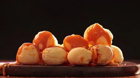 Cheese bread with dulce de leche Stock Footage 130453747