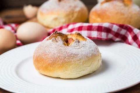 Cheese bread on the table Stock Photos