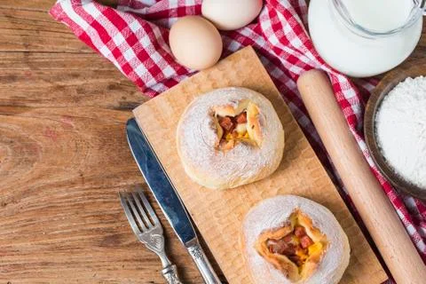 Cheese bread on the table Stock Photos