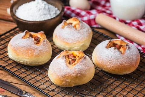 Cheese bread on the table Stock Photos