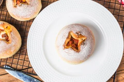 Cheese bread on the table Stock Photos