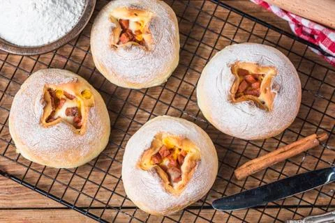Cheese bread on the table Stock Photos