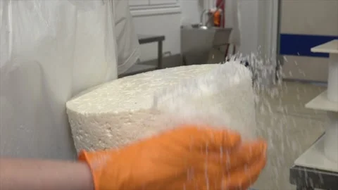Cheese Brining including slow-motion Stock-Footage 189340659
