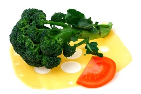 Cheese with broccoli Stock Photos