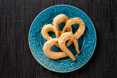 Cheese bun or cheese bread, a popular snack and breakfast food in Brazil, Col Stock Photos