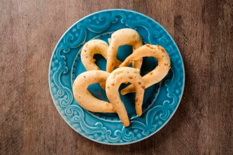 Cheese bun or cheese bread, a popular snack and breakfast food in Brazil, Col Stock Photos