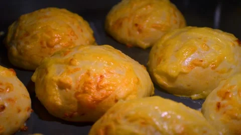 Cheese buns baking timelapse Stock-Footage 44982226