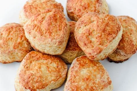 Cheese buns scones on a white background Stock Photos