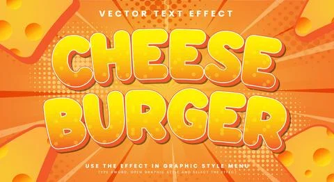 Cheese Burger editable text effect Template Stock Illustration