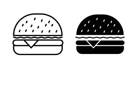 Cheese burger icon set. Vector EPS 10 Stock Illustration