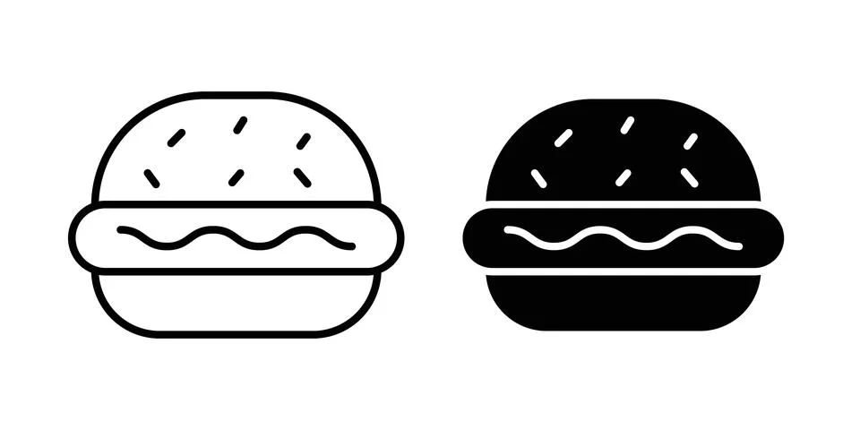 Cheese burger icon vector, symbol, logo illustrations Illustrazione stock