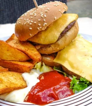 Cheese burger Stock Photos