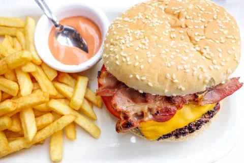 Cheese burger Stock Photos