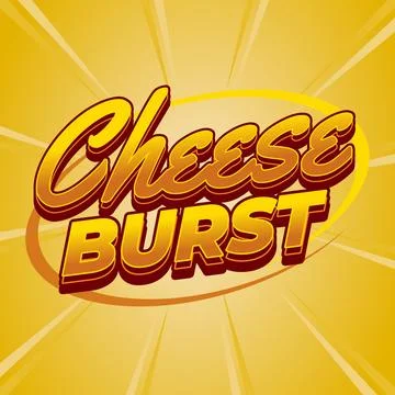 Cheese Burst Text with Bold Retro Pizza Restaurant Style Stock Illustration