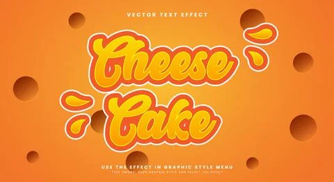 Cheese Cake 3d editable text effect Stock Illustration