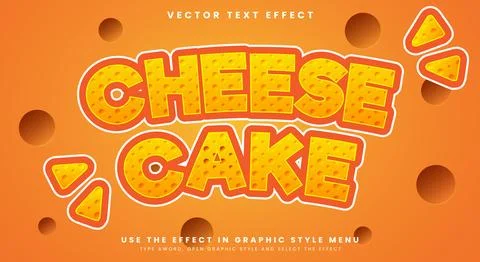 Cheese Cake editable text effect Template Stock Illustration