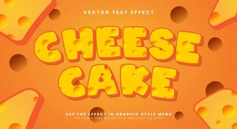 Cheese Cake editable text effect Template Ilustración de archivo