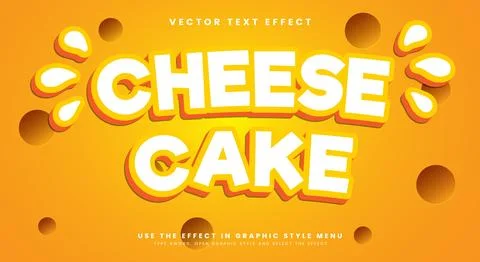 Cheese cake editable text effect Template Stock Illustration