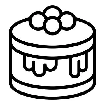 Cheese cake icon outline vector. Bakery dessert Stock Illustration