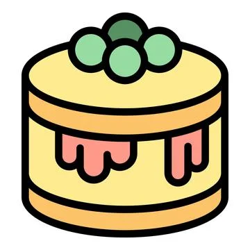 Cheese cake icon vector flat Stock Illustration